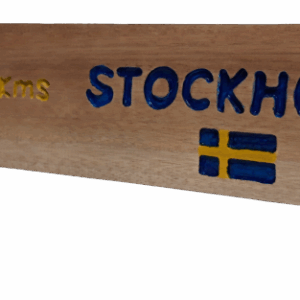 Panneau directionnel bois ville Stockholm