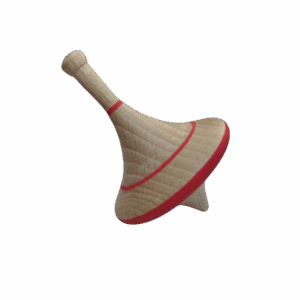 Toupie hêtre liseré rouge