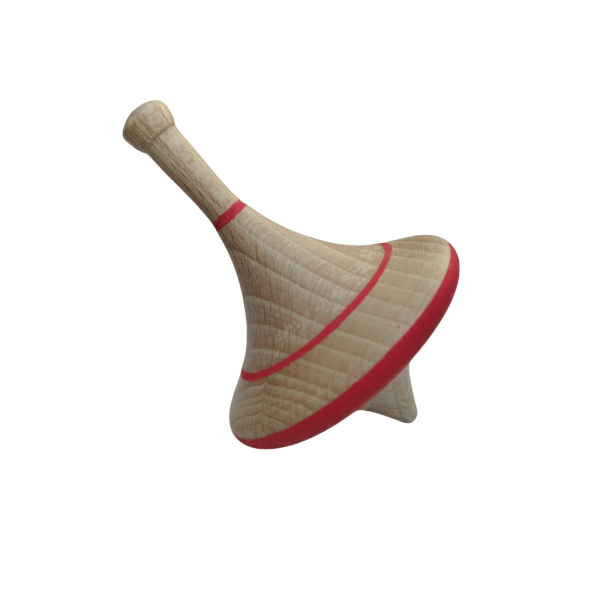 Toupie hêtre liseré rouge