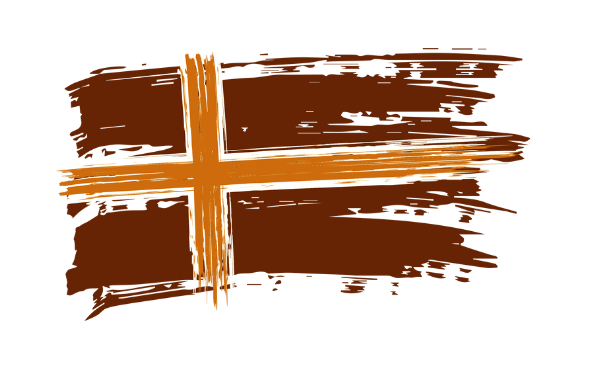 Drapeau norvégien couleur bois maison Odin