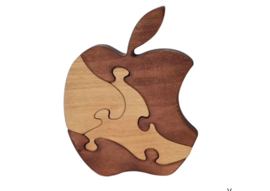 Puzzle pomme 2 bois