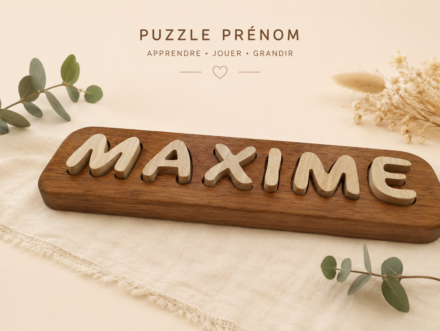 Puzzle prénom semi encastré