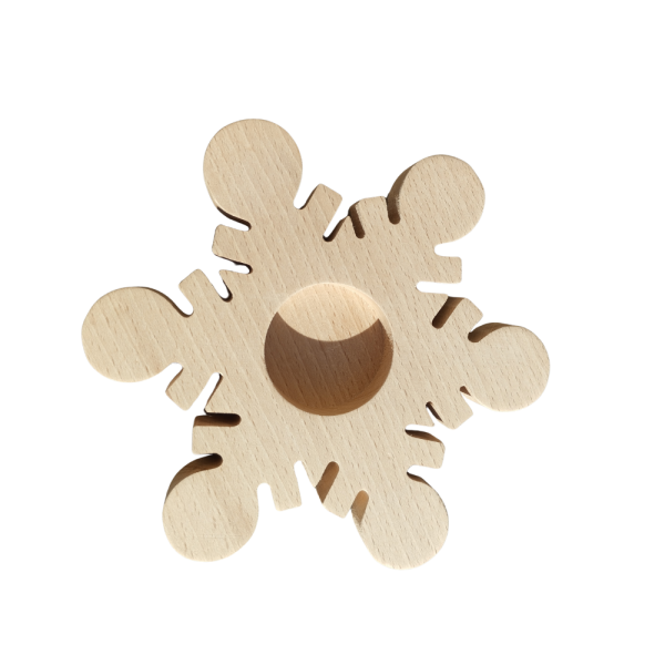 Bougeoir flocon hetre