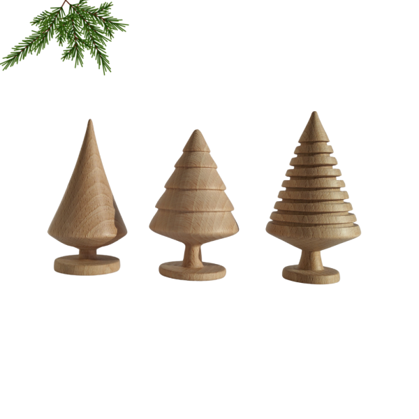 Trio sapins bois